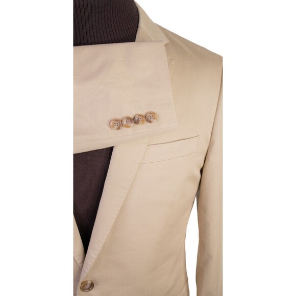 J Crew Blazer Tan Khaki Ludlow Suit Jacket Woven Italy Mens 38S Wool Sport Coat - Picture 6 of 14